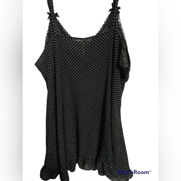 NWOT•Babydoll Black/White Polkadot negligee size 3X - Picture 5 of 10
